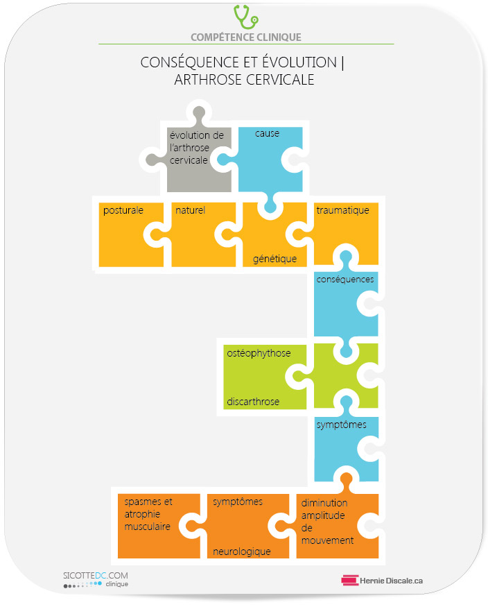 Les conséquences de l'arthrose cervicale. Ces effets néfastes les cause: posturale, naturel, la génétique et les traumatismes.